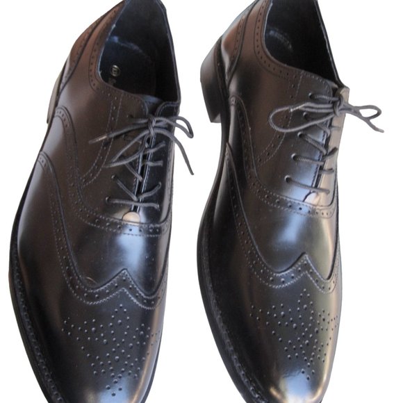 Samuel Windsor Black Leather Shoes Mens 13 Wingtip Cheltenham Brogues Handmade main image 7